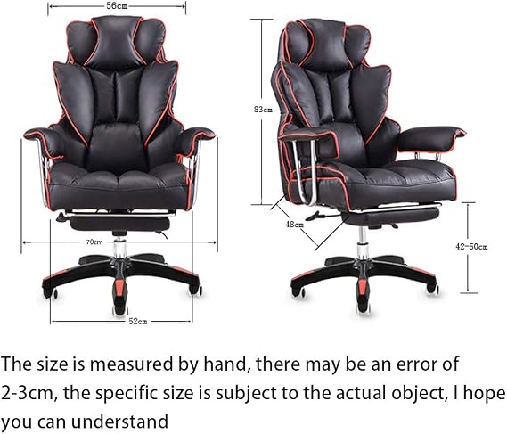 Office Chair - Executive Computer Chair Gaming Chair Swivel Rotary Lifting Reclining High Back Adjustable Chair with Footrest