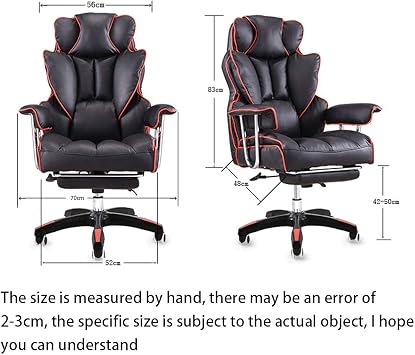 Office Chair - Executive Computer Chair Gaming Chair Swivel Rotary Lifting Reclining High Back Adjustable Chair with Footrest