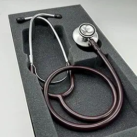 Estetoscópio P.A Med Duplo Adulto e Infantil Enfermagem Estudante Excelente Ausculta (Vinho)