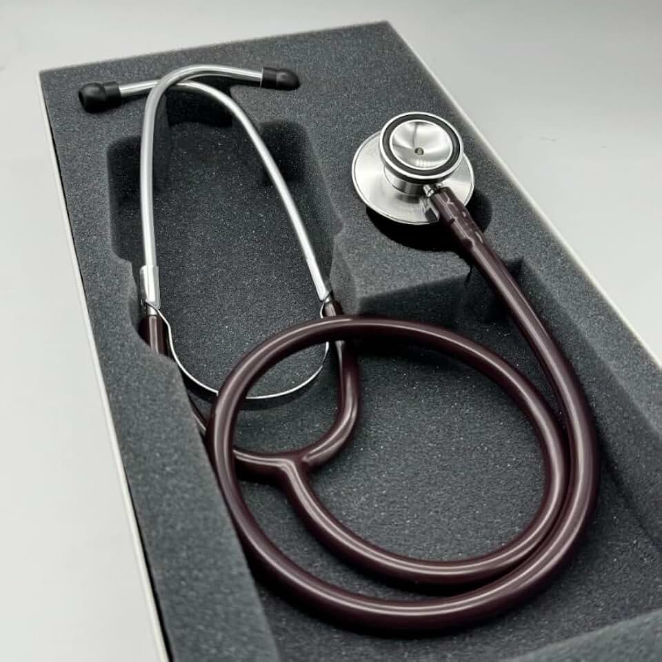 Estetoscópio P.A Med Duplo Adulto e Infantil Enfermagem Estudante Excelente Ausculta (Vinho)