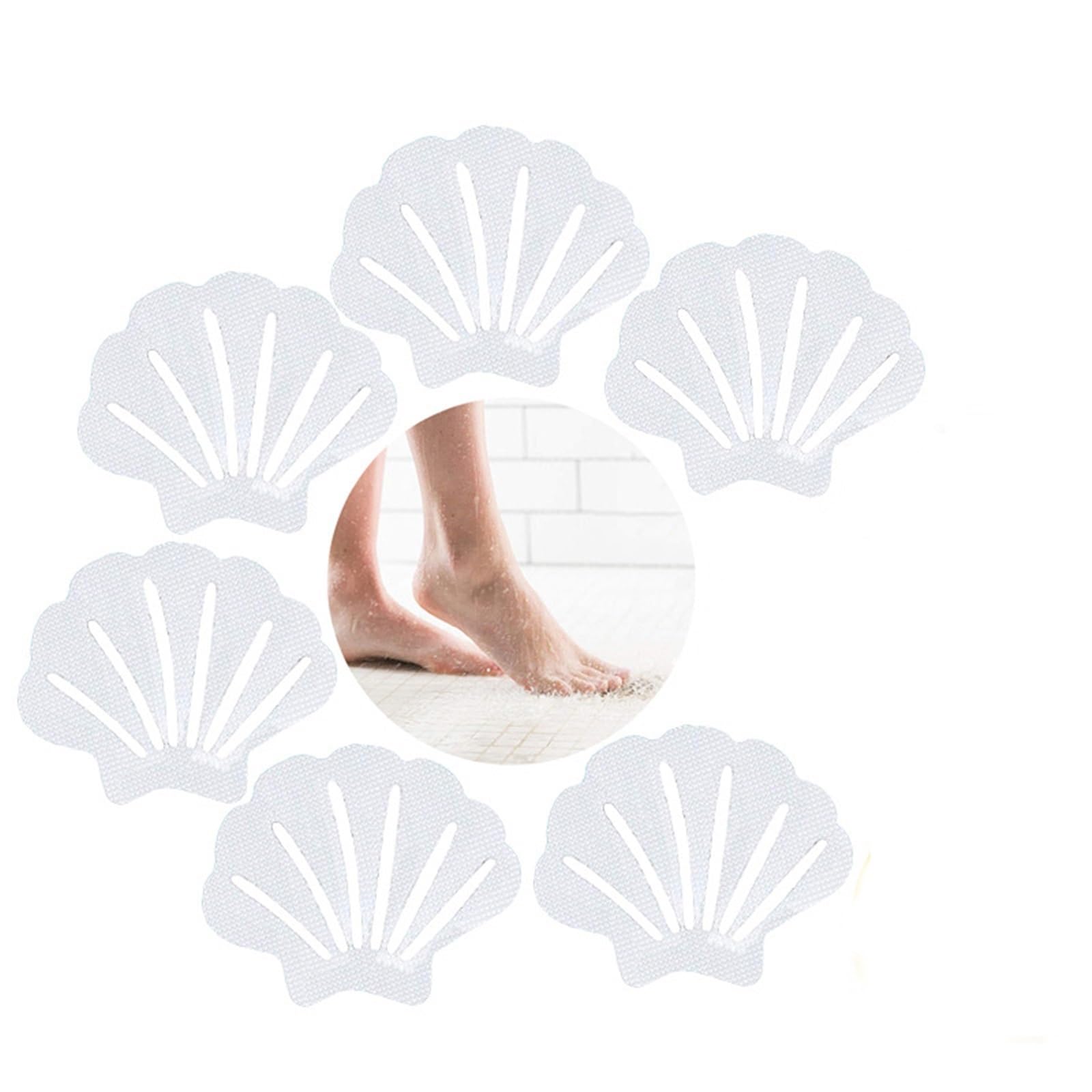 JFNKLFG Non Slip Shower Stickers 12pcs Anti Slip Sticker Shell Shaped Anti-slip Strips Self-Adhesive Shower Stickers Tape Non Bathtub Bathroom(A-clear)