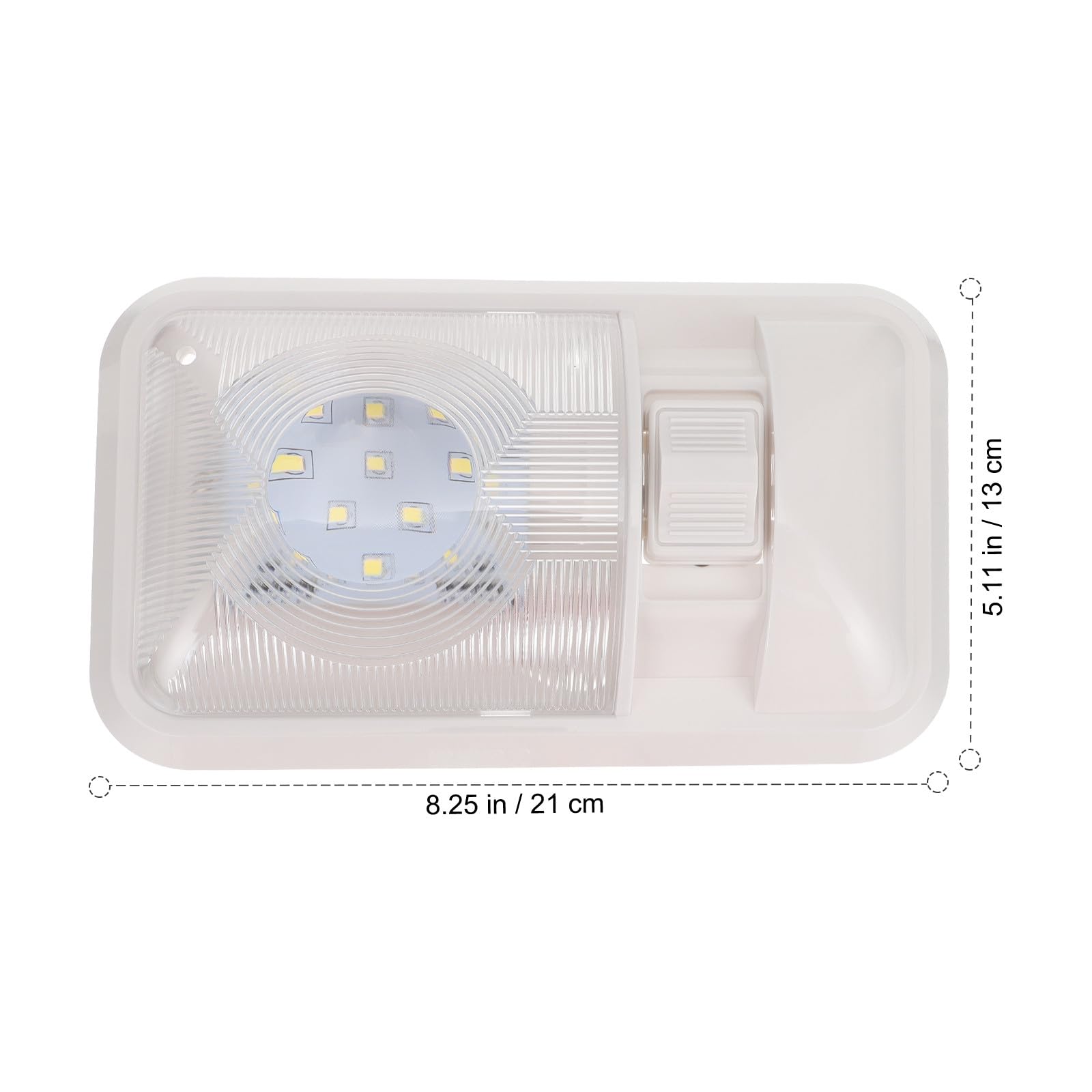 Lampe Intérieure LED 12v pour Camping-camion, Éclairage Blanc en Abs, 3 Interrupteurs, Lumière Confortable et Non Éblouissante