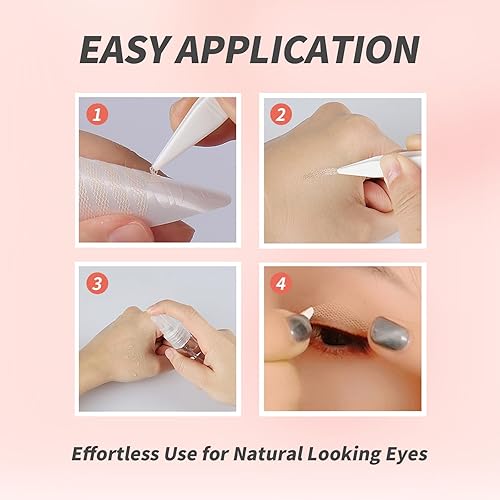 Miniatura 5 de Cinta invisible de doble párpado impermeable, 120 piezas para ojos con capucha, párpados caídos, tiras de fibra natural con adhesivo