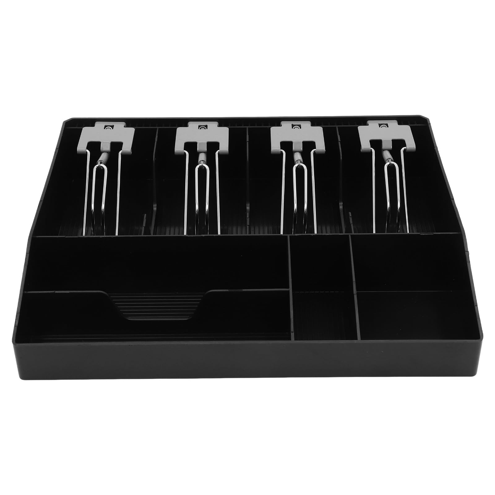 POPETPOP Kassenschublade aus Abs und Metall mit 3 Scheinfächern und 3 Münzfächern Bargeld Organizer Kasten für Einzelhandel und Geschäfte mit Clip zur Münzorganisation
