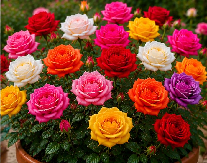 Garden Rose Mix Seeds (100 Seeds) | Mixed Color Flower Seeds | Premium Home Gardening Collection | Hybrid Multicolor Rose Seeds for Balcony, Terrace & Outdoor Garden | Easy to Grow-image-18