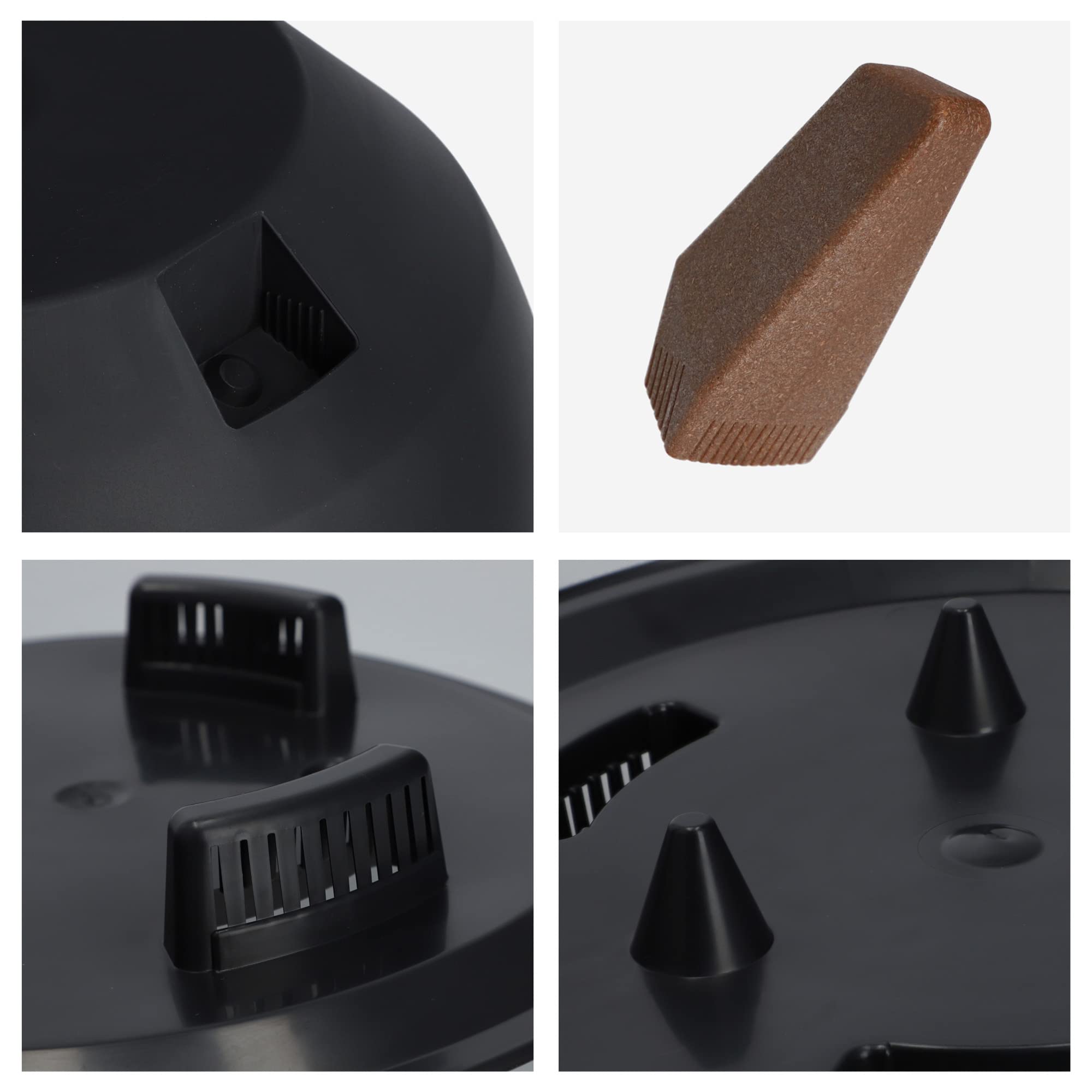 KADAX Pot de Fleurs en Plastique sur Trois Pieds, Effet Bois pour Sublimer la Décoration de Votre Maison, Intérieur et Extérieur (Lot de 2: Noir, 29 cm)