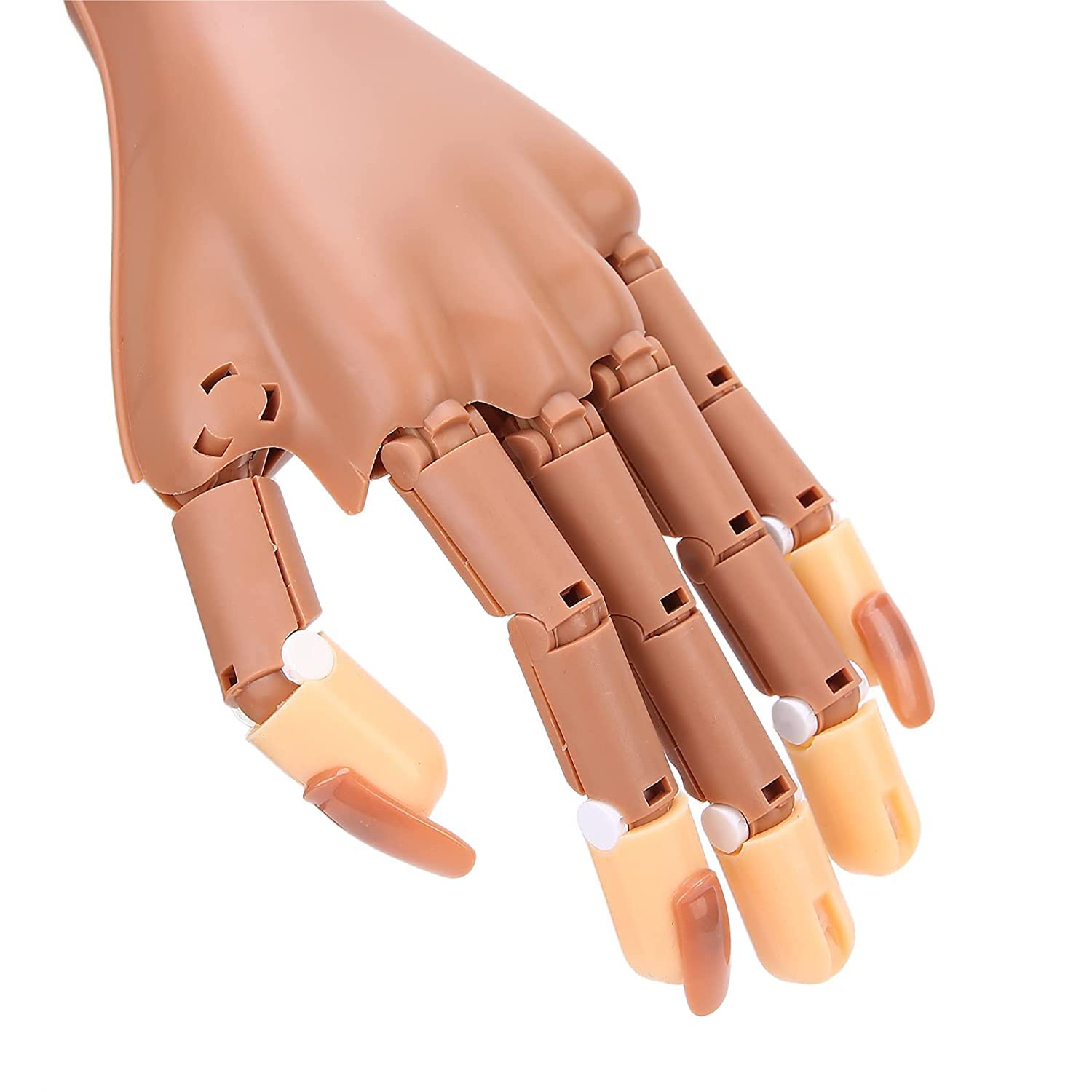 Store2508 Nail Art Mannequin Hand, Nail Art Practice Hand Flexible Movable False Fake Hands with 100pcs Nail Tips for Art Display for DIY Manicure 3