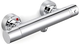 Mitigeur thermostatique de douche Robinet thermostatique de douche Bouton de sécurité pour un contrôle précis de la température - Chromé / AZ014A