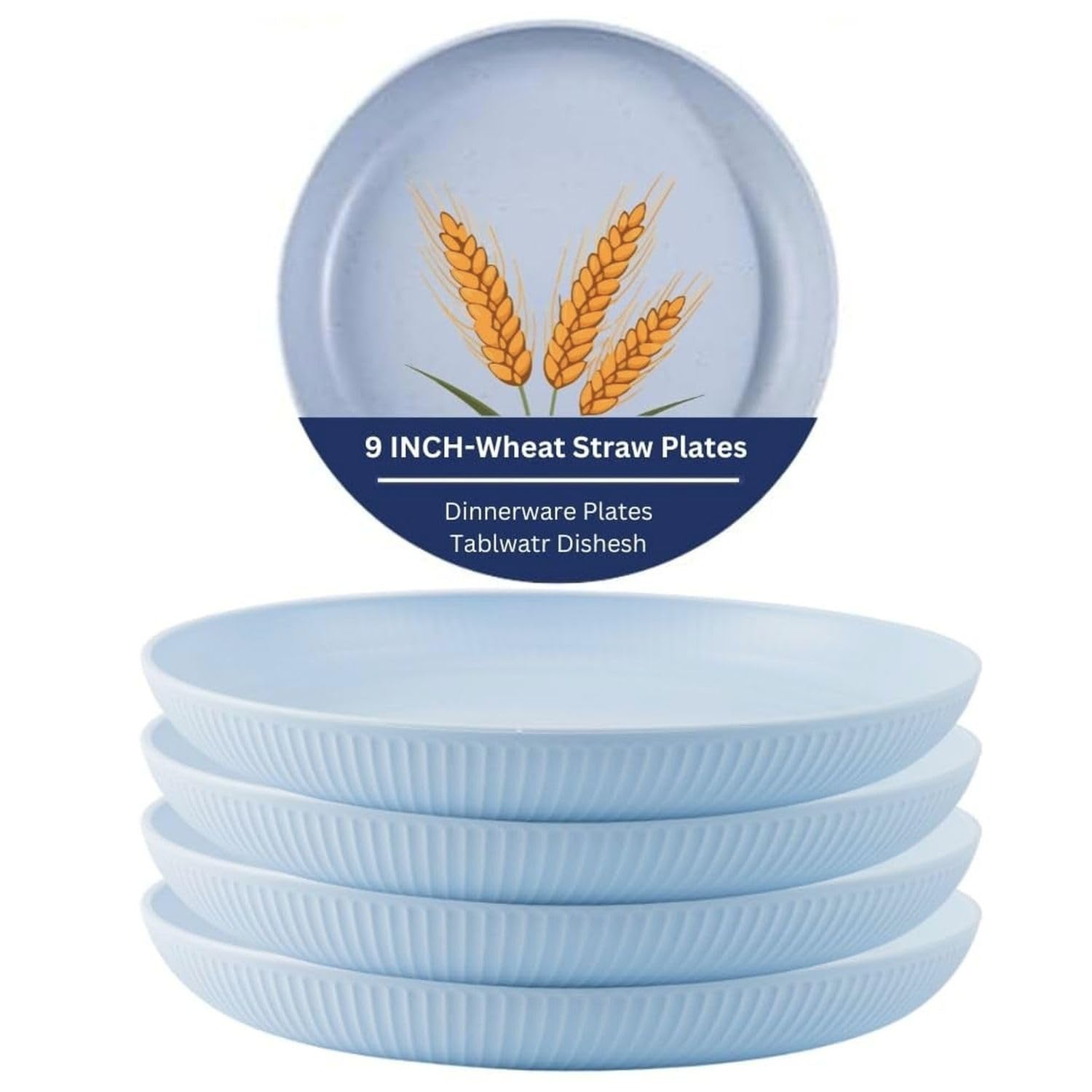 Wheat Straw Dinner Plates Set of 4 | Lightweight Unbreakable Kitchen Plates | Reusable Eco-Friendly BPA Free | Microwave & Dishwasher Safe Plates for Dining, Serving & Everyday Use — Amazon image 16