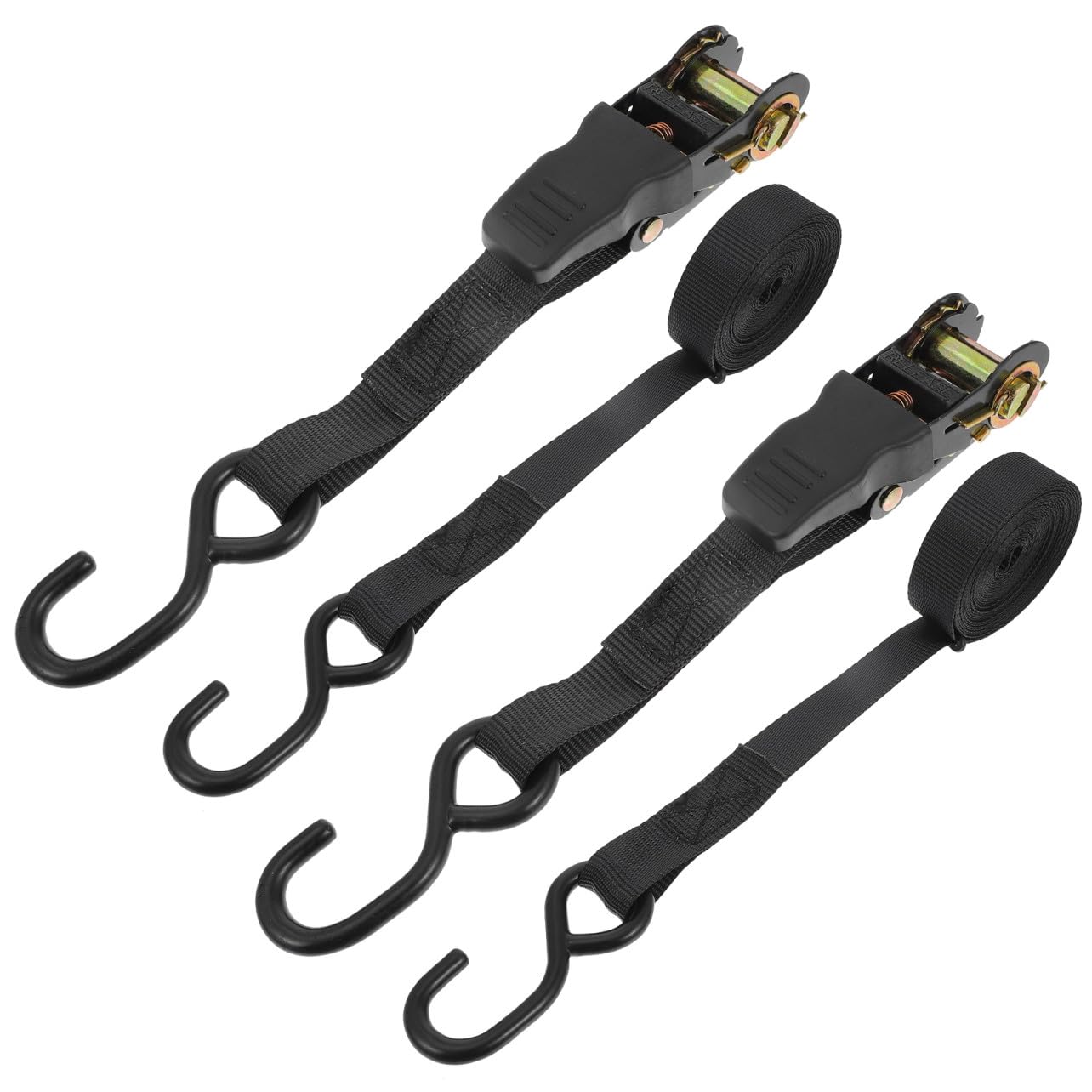 Sangles De Fixation De Bagages 25 Mm Lot De 2 Sets De Noir Ceintures De Serrage Réglables pour Moto Voiture Camping-Car Usage Extérieur Remorquage Transport Sécuritaire