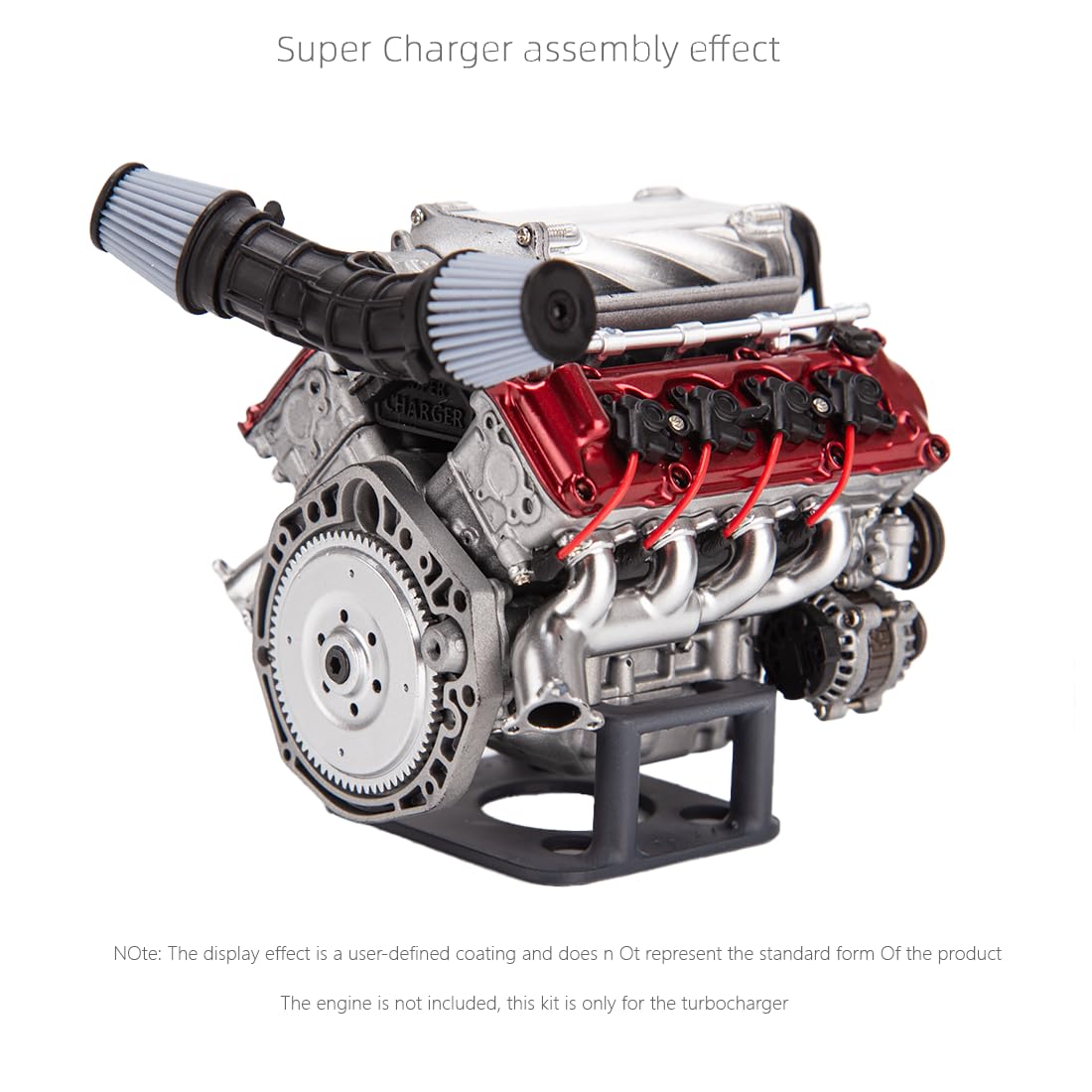 Model silnika V8, MAD RC 1:10 CNC, supercharger, dynamiczny model sprężarki, mechaniczne akcesoria RC dla dorosłych i młodzieży (wersja KIT)