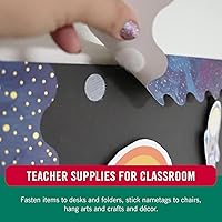 Vista 5 de Pack combo cinta de puntos con Velcro para ganchos y bucles VEL151, 3/4 pulgadas de diámetro, transparente (caja de 200)