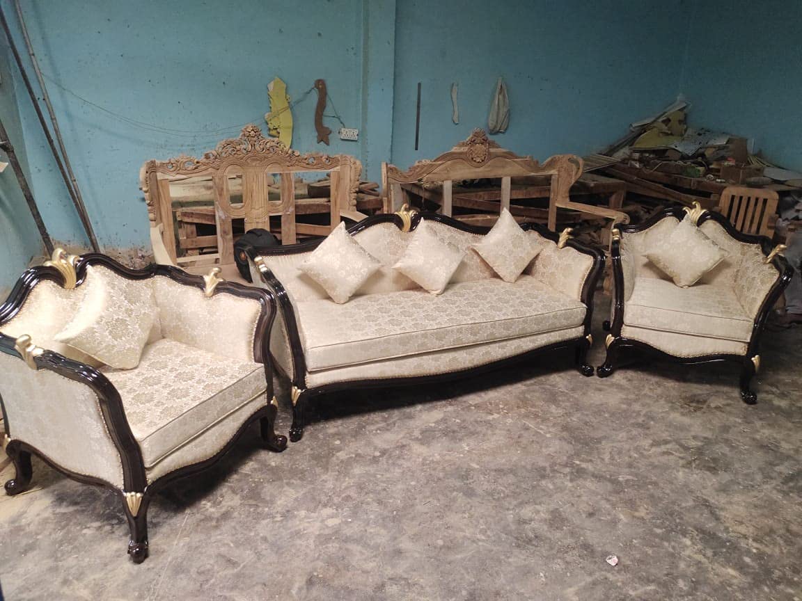 Buy Classic Wood & Craft The Urban Sofa 7 Seater(3+2+1+1) Teak Wood