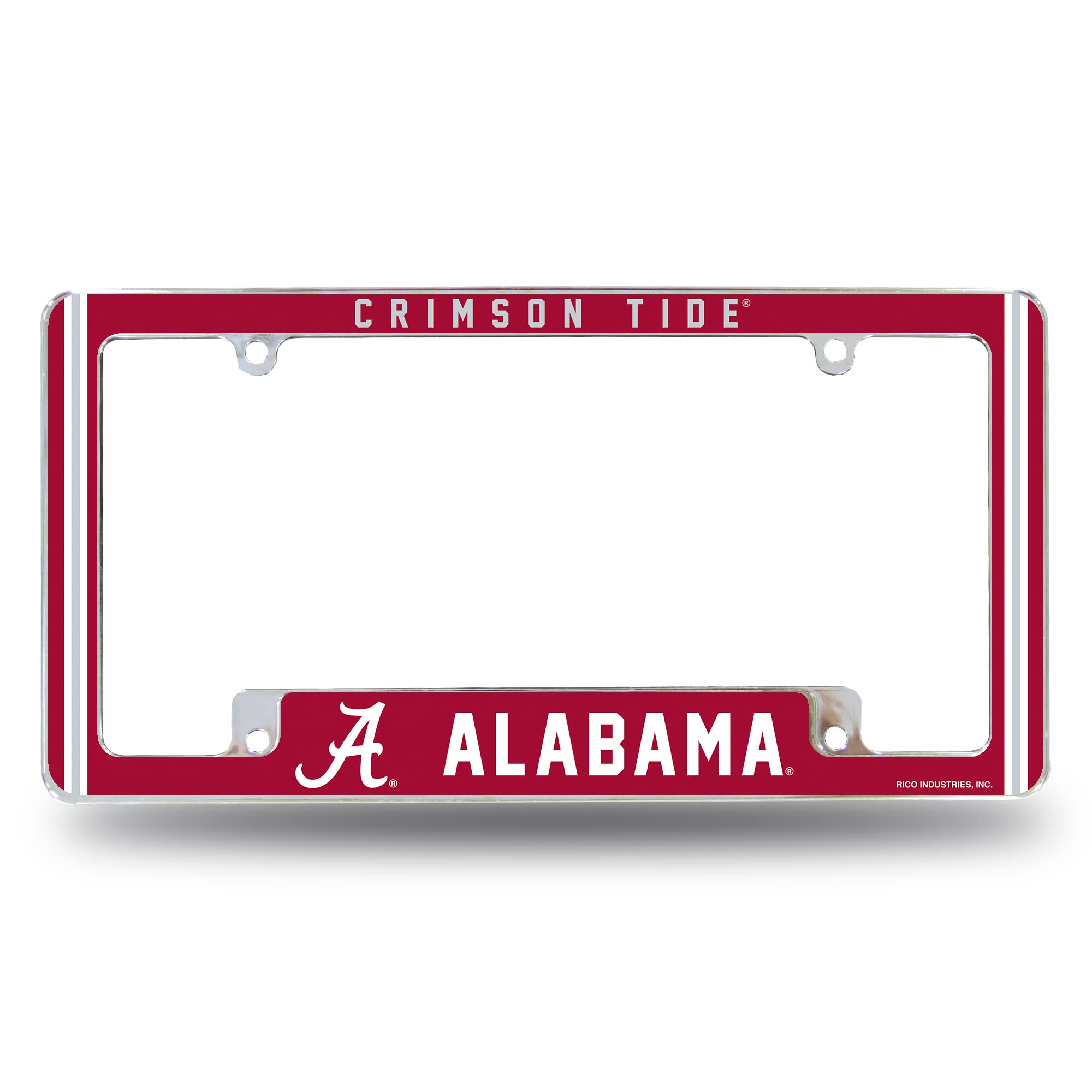 Rico IndustriesNCAA Alabama Crimson Tide Alternate 12" x 6" Chrome All Over Automotive License Plate Frame for Car/Truck/SUV