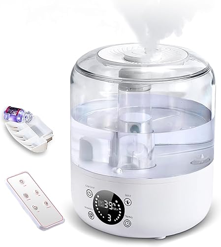 Humidificadores para dormitorio de bebé, humidificador QWUE de llenado superior de 3 litros, fácil de llenar y limpiar, humidificador de aire