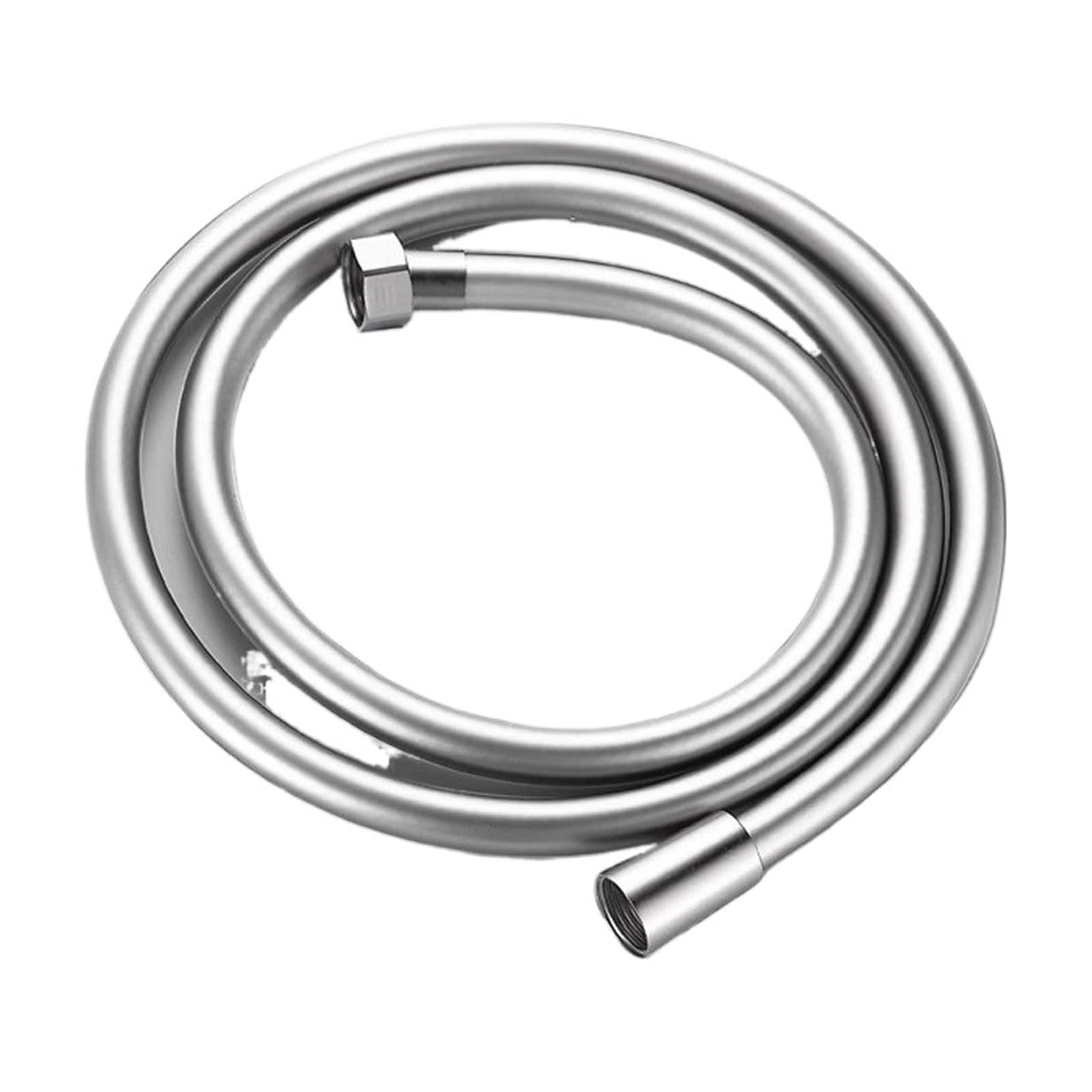 Flexible De Douche Bath Shower Hose Pipe Water Hoses Plumbing Accessories High Pressure Hose PVC Tube Laundry Pipes(Silver-2m)