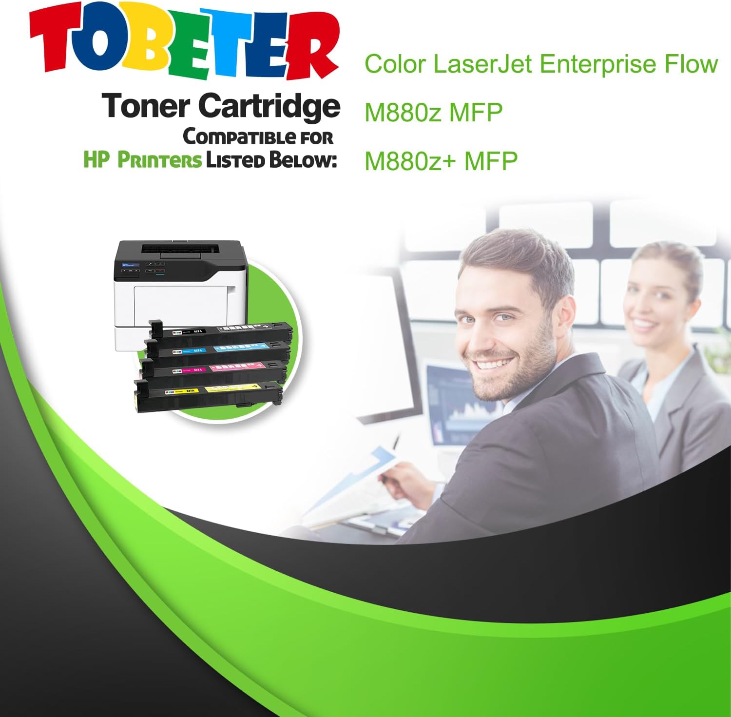 ToBeter 827A Toner Compatible for HP Color Laserjet Enterprise MFP M880 M880z M880z+ Printer Toner CF300A CF301A CF302A CF303A Toner Cartridge, 4-Pack M880 827A Toner Black Cyan Magenta Yellow, 32K
