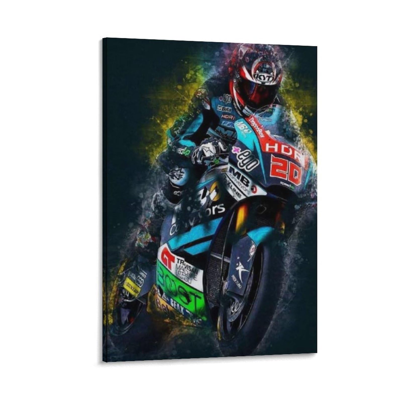 FCOIN Fabio Quartararo Canvas Poster Posters Wall Art Painting Canvas Prints Decor Poster Artworks 08x12inch(20x30cm)