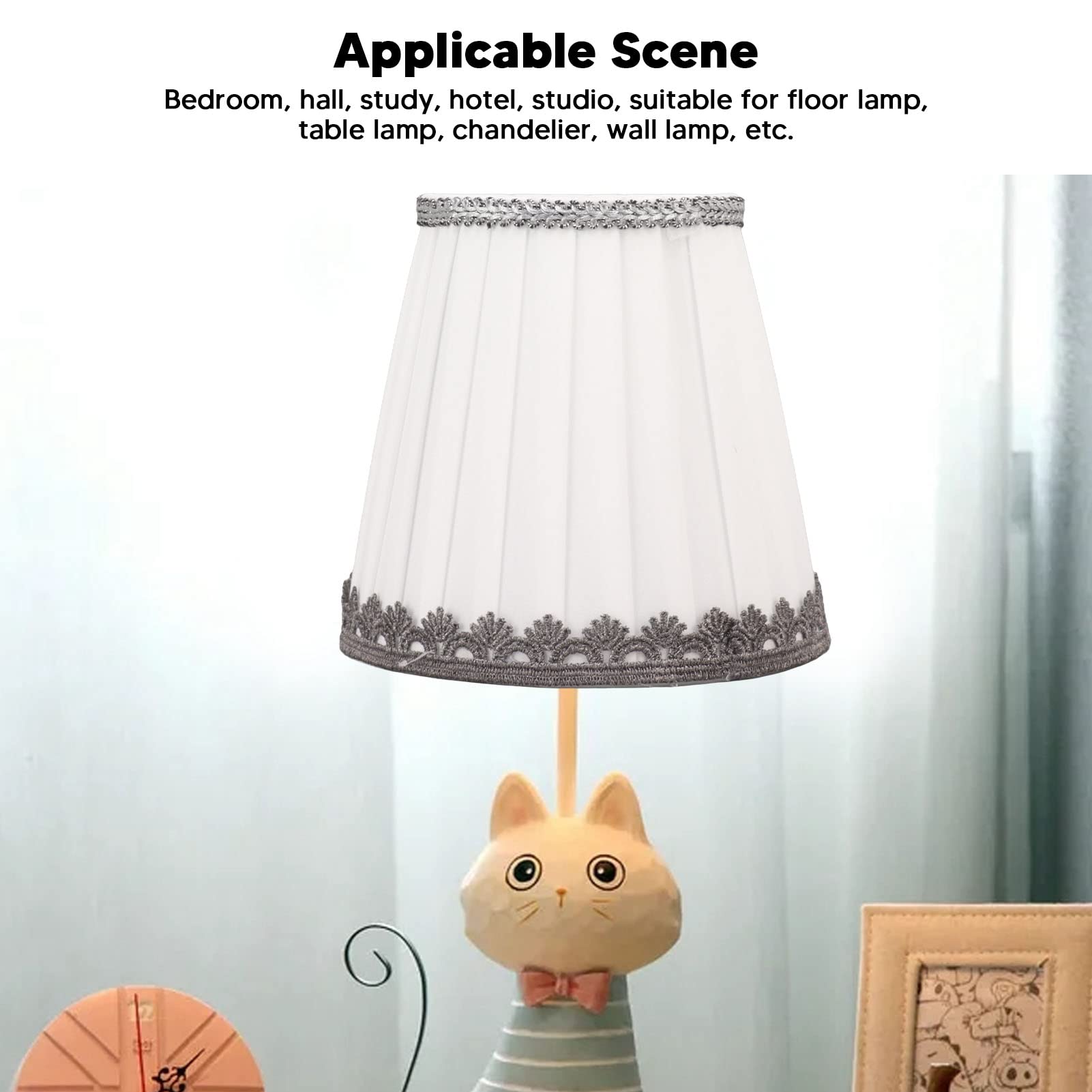Lot De 6 Petits Abat-jour à Clipser Pour Ampoules Candélabres, Abat-jour En Tissu, Moderne Et Simple, Pour Lampe De Table, Mur, Lampadaire