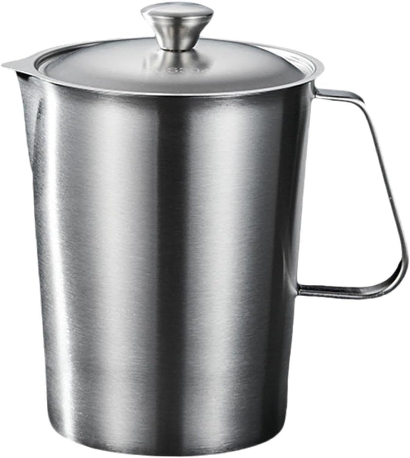 Bicchiere Dosatore in Acciaio Inox 350ml, Brocca per Montare Latte e Schiuma con Manico, Lattiera per caffè e Dolci, Recipiente Multiper Questi, 2000ml, 2000ml