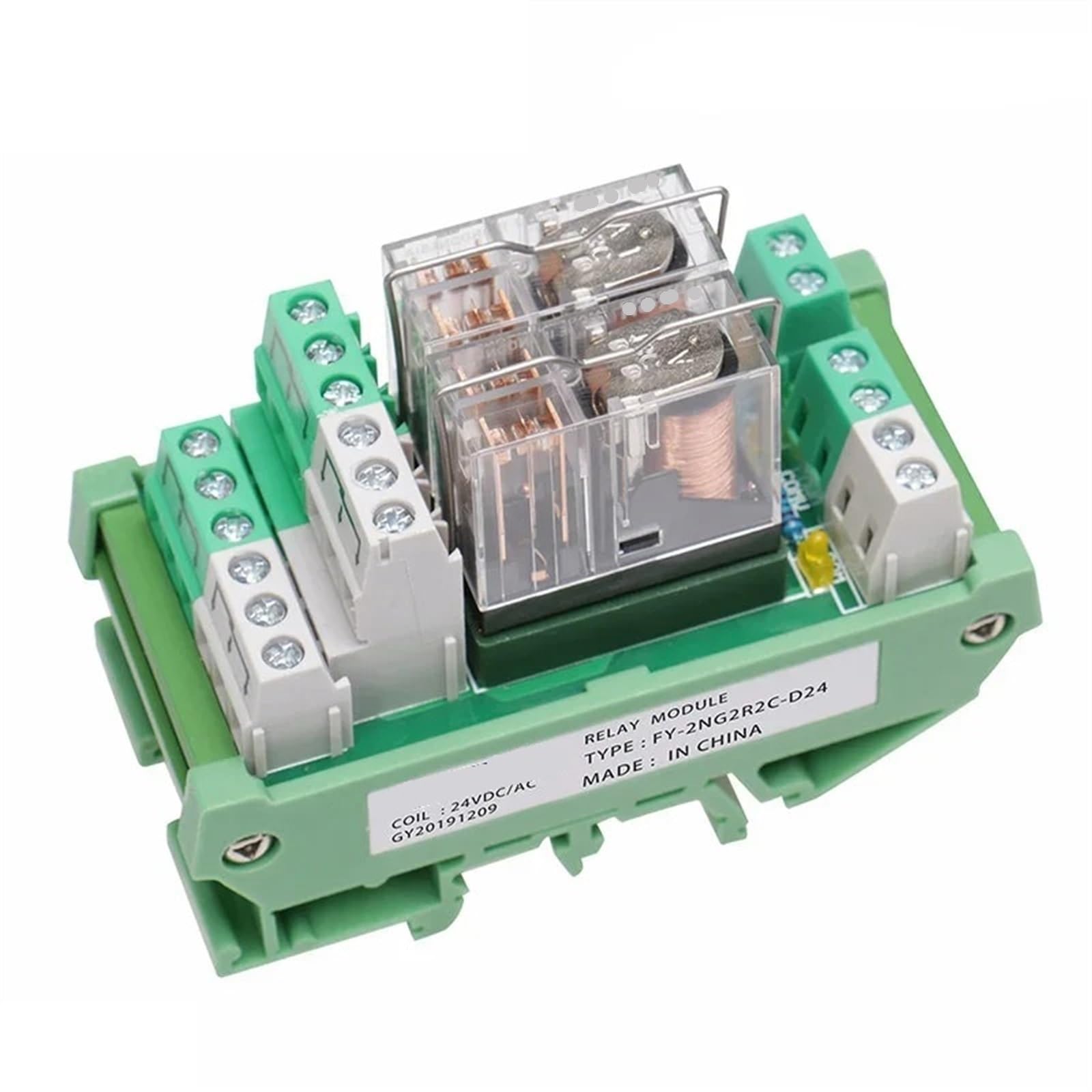 Interface de relais PLC 24V AC/DC 2 canaux 2NO2NC pour rail DIN - 7