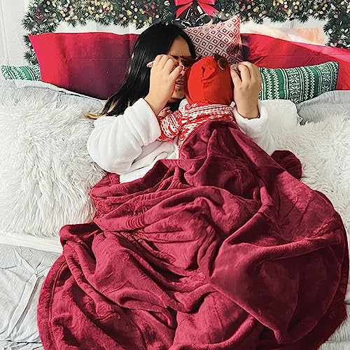 Image of Bedsure GentleSoft Fleece Throw Blanket Red - 300GSM Christmas Blankets for Couch, Sofa, Bed, Soft Lightweight Plush Cozy Throws for Toddlers, 50x60 inches