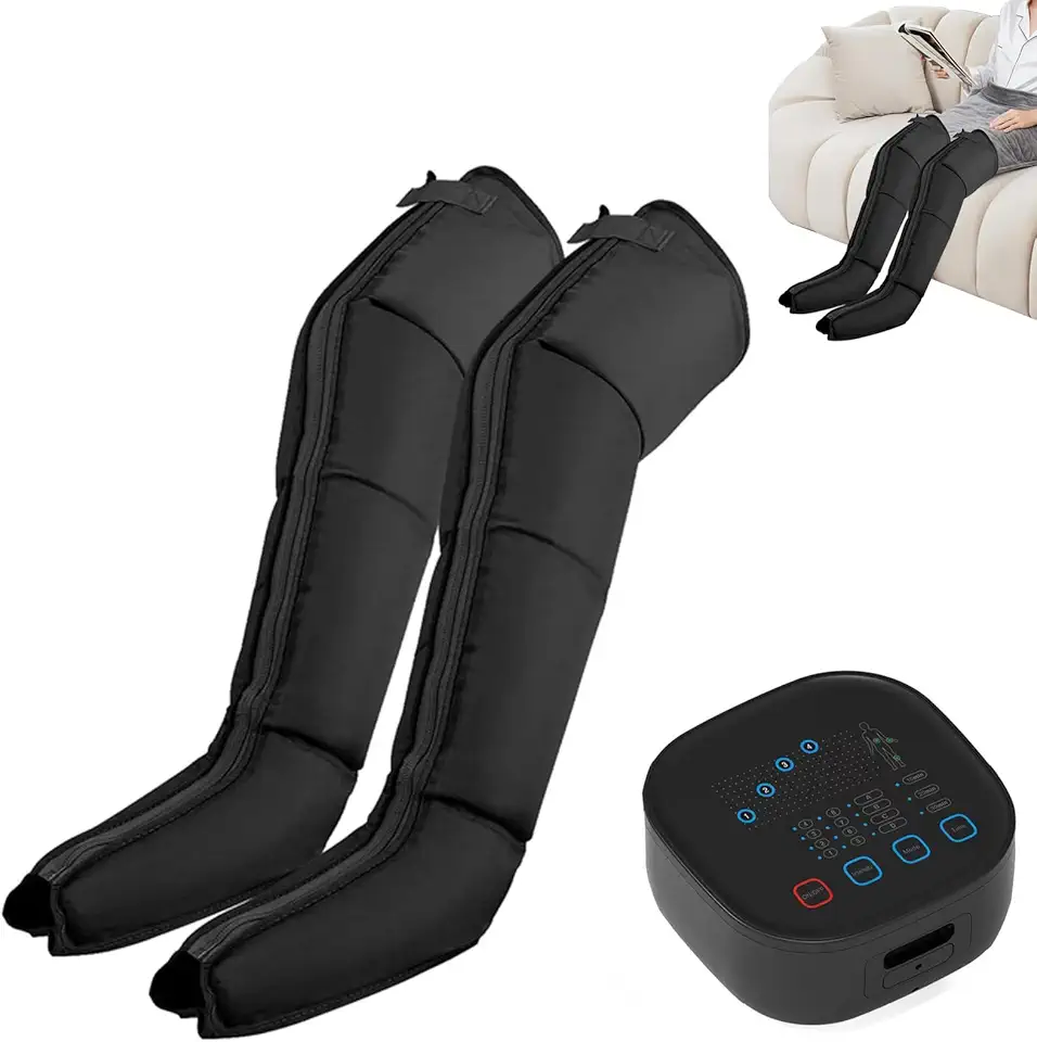 Massageador de Perna, Relaxe os Meridianos,Melhore a Circulação Sanguínea,8 Tipos de Botas de Massagem de Perna Completa com ForçA de Compressão de Ar, 4 Padrões 110/220v para Inchaço, Plugue da UE (220, Volts)