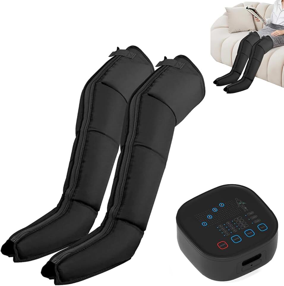 Massageador de Perna, Relaxe os Meridianos,Melhore a Circulação Sanguínea,8 Tipos de Botas de Massagem de Perna Completa com ForçA de Compressão de Ar, 4 Padrões 110/220v para Inchaço, Plugue da UE (220, Volts)