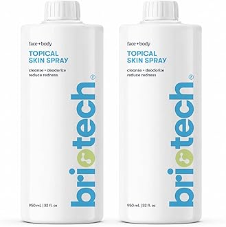 Topical Skin Spray, Hypochlorous Acid for Sensitive Skin, HOCl Facial Mist, Full Body Support Against Irritation, Calm Redness, Soothe Foot & Scalp, 32 fl oz Refill (2 Pack)