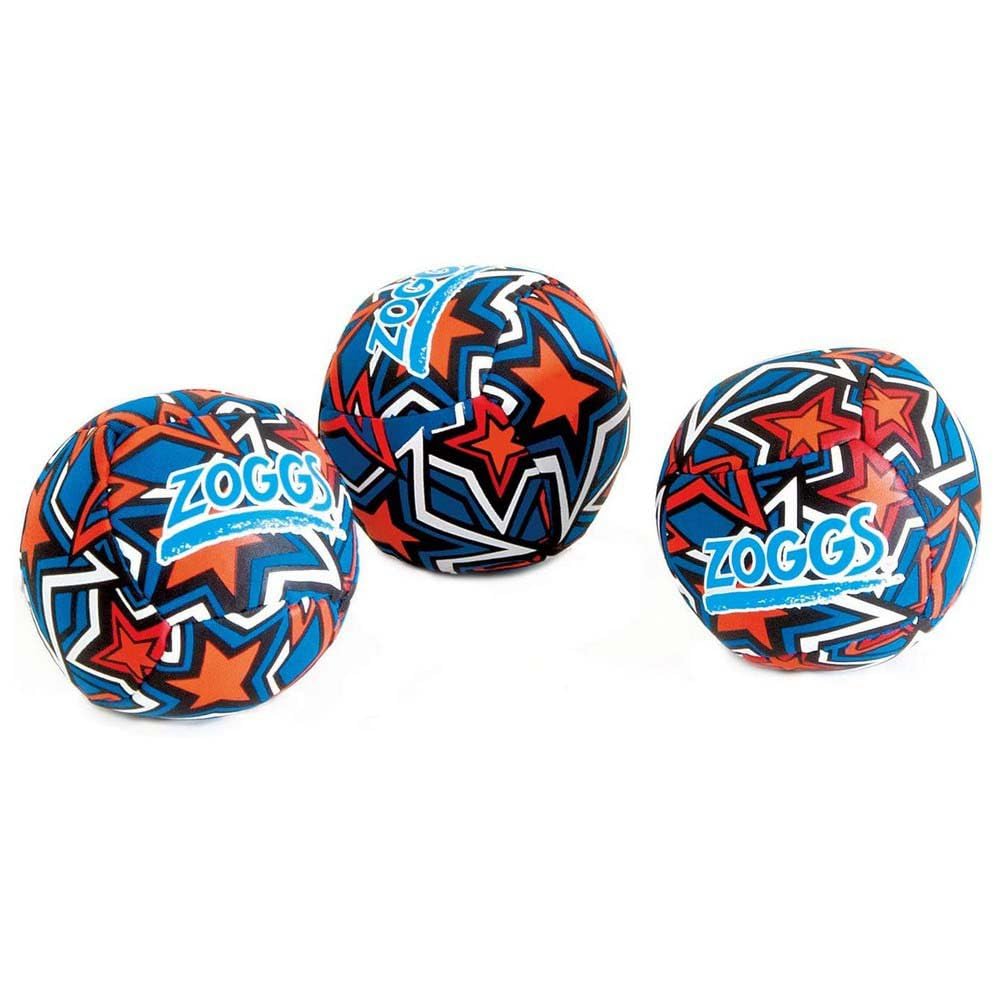 Kids Water Friendly Splash Neoprene Covered Balls - Orange/Blue with Star Print, 3.5 inch each