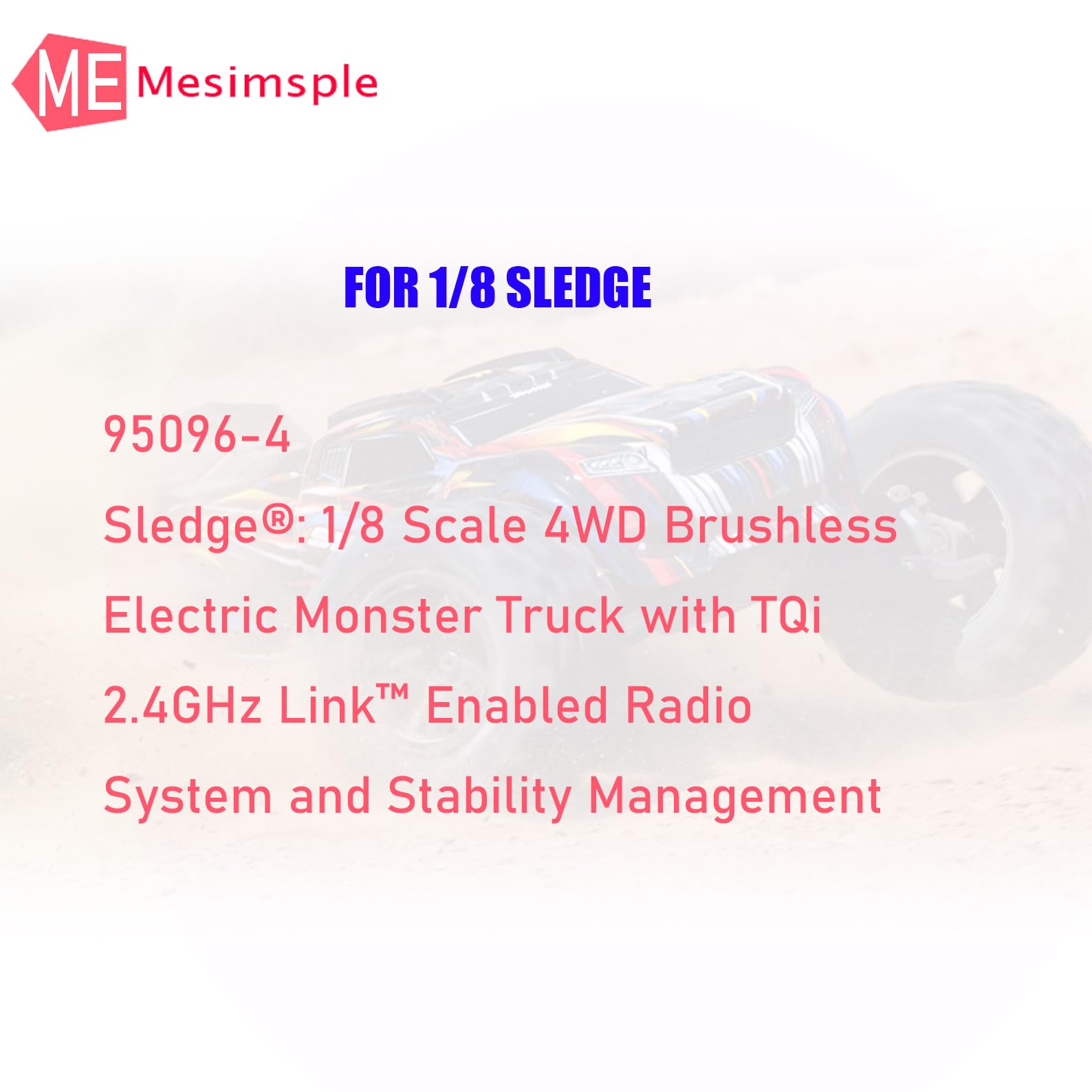 Mesimsple Steel 52t Center Differential Diff Locker Spool & Outdrive Cup for 1/8 Sledge 4WD 95076-4 RC Monster Truck Upgrades Part Blue