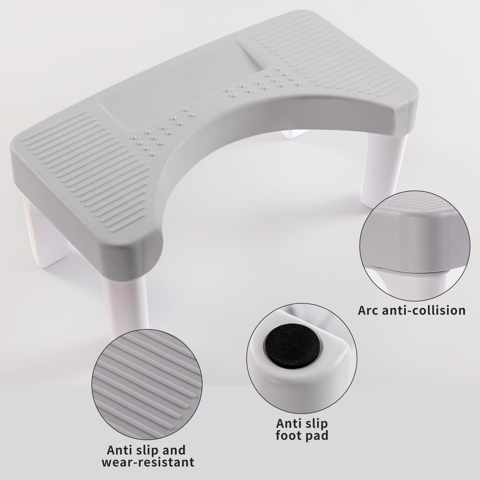 6.7 Inch Step Stool,Portable Plastic Foot Stool,Non-Slip Potty Stool for Bathroom - 4