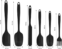 Vista 6 de Silicone Spatulas Set of 6, Rubber Spoon Spatula Heat Resistant Spoonula One Piece Design Seamless Spatula Non-Stick Scrapers Baking Mixing Tool