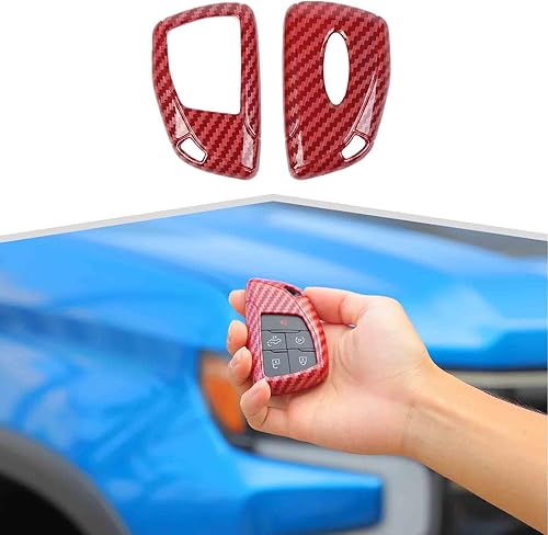 Funda para llavero compatible con Chevrolet SilveradoSuburban 2022 2023, fibra de carbono roja