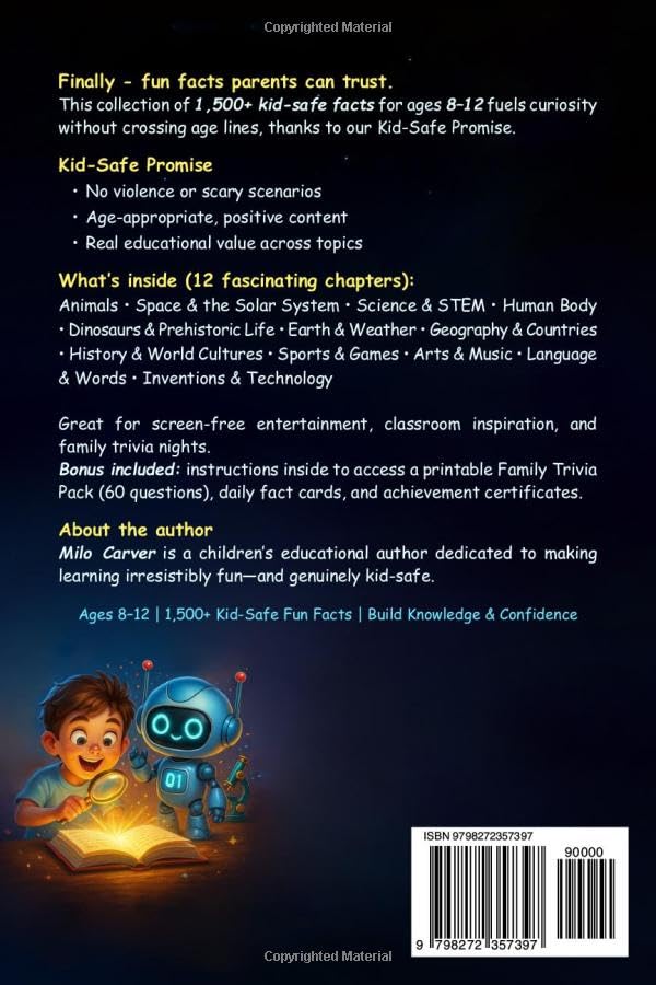 The Ultimate 1500+ Kid-Safe Fun Facts for Smart Kids: Amazing Animals, Space, Science & Human Body Facts for Curious Minds (Ages 8-12) image 3
