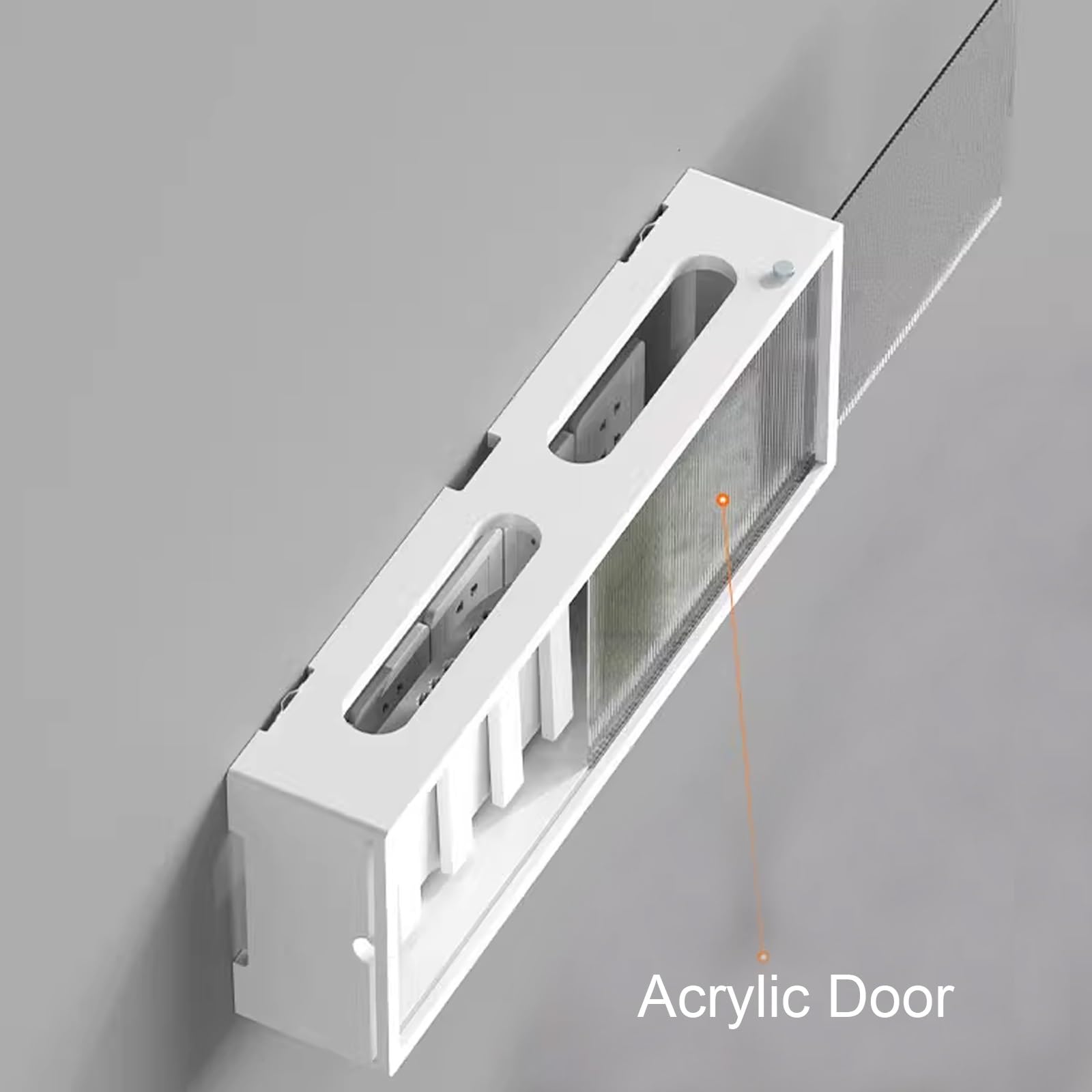 Support mural en bois massif pour routeur WiFi avec panneau de porte en acrylique – Porte coulissante – Boîte de gestion des câbles pour la maison (noir, 36,9 x 10 x 20 cm)