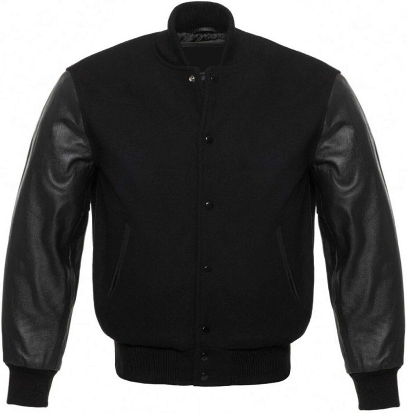 College Jacket Varsity Style I Bomber Jacket American I Unisex Baseball Jacket I Urban Style II Autumn & Winter Jacket, black, XL