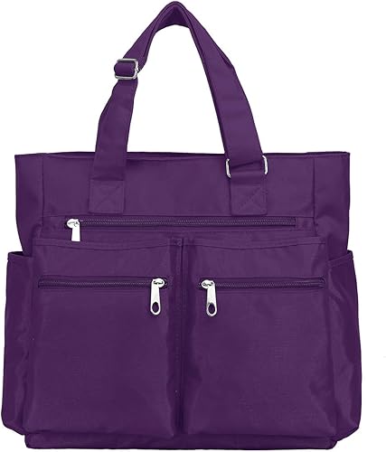 Bolsa de lona impermeable de nailon con múltiples bolsillos para llevar al hombro, bolsa de trabajo para computadora portátil, bolso para