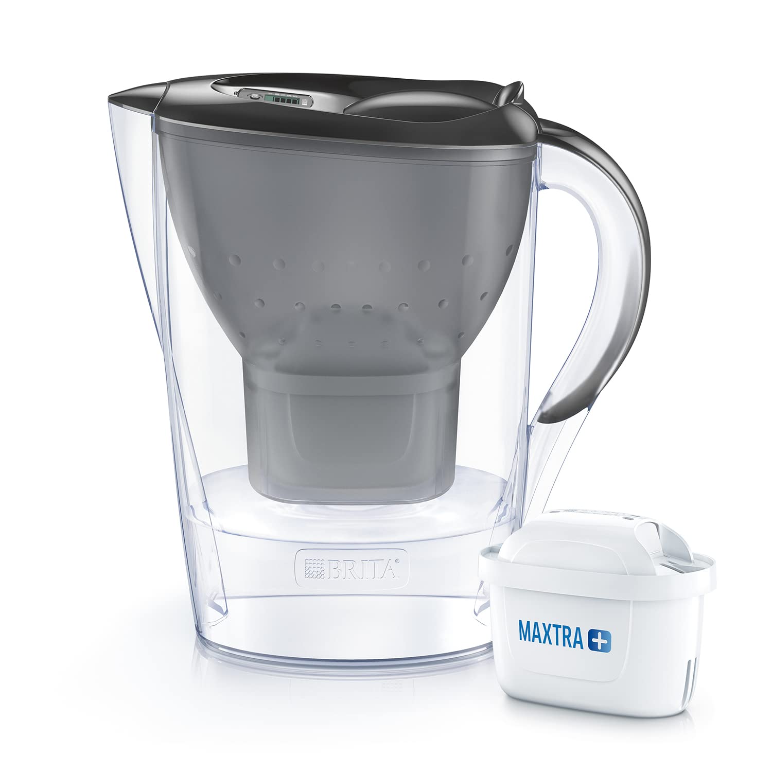 1029656 Marella Water Filter, Compatible with MAXTRA+ Cartridges, Water Filter that Helps with the Reduction of Limescale and Chlorine, in Graphite