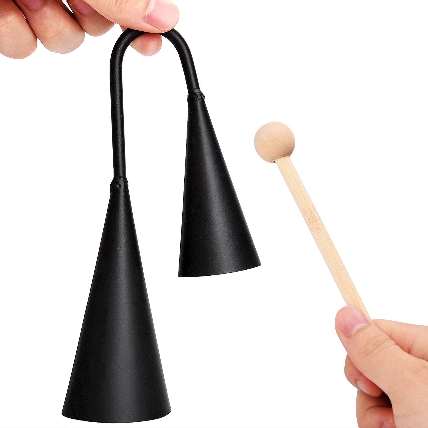 Gogo Instrument African Bell Metal Agogo Bell With Wooden Mallet - Traditional Two-Tone ...