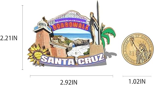 Miniatura 3 de Imán de Santa Cruz de los Estados Unidos para nevera, hitos de madera, 3D, viajes, coleccionables, recuerdos, decoración hecha a mano