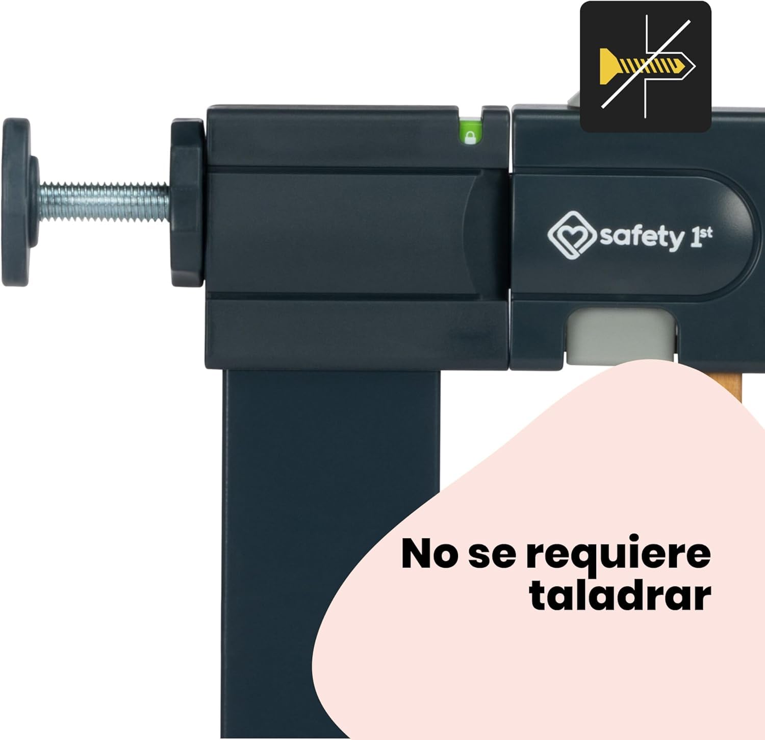 Safety 1st Easy Close Metal, Barrera Seguridad Niños Escalera Presión, 73–80cm (máx. 108cm), Valla Seguridad Infantil Fácil Cierre, Abre 1 Mano, Sin Tornillos, Doble Bloqueo, Efecto Madera