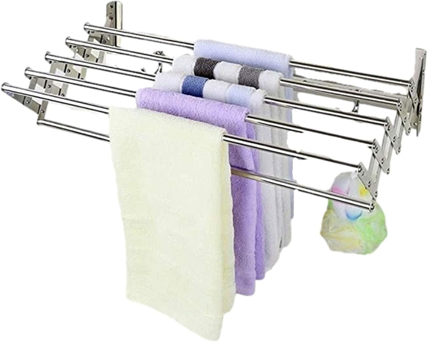 Foldable Laundry Rack Wall Mounted Folding Drying Rack For Clothes And Towels Wall Mounted Folding Drying Rack Extendable Towel Drying Rack Stylish Light Star(60cm)