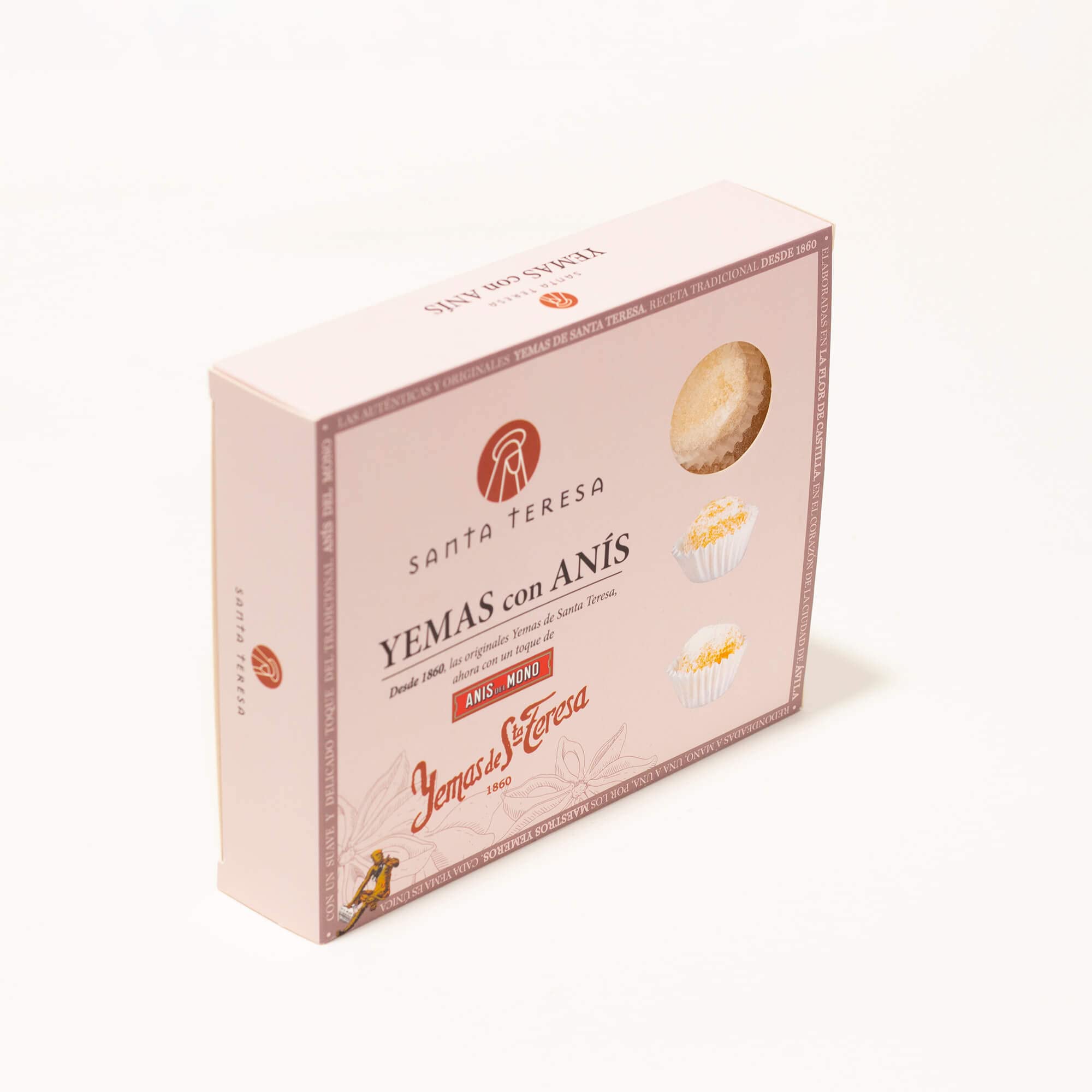 Santa Teresa - Yemas De Santa Teresa Ávila De Sabor Anís Del Mono - Elaboradas De Forma Artesanal Sin Aditivos Y Sin Conservantes - Dulce Gourmet Sabor Anís Del Mono. Caja 12 unds
