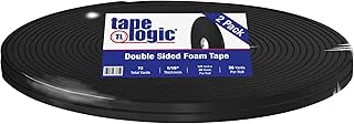 Aviditi Tape Logic Double Sided Foam Mounting Tape, 1/2 Inch x 36 Yards, 1/16 Inch Thick, Black - for Joining, Crafts, Home and Office Use (2 Rolls)