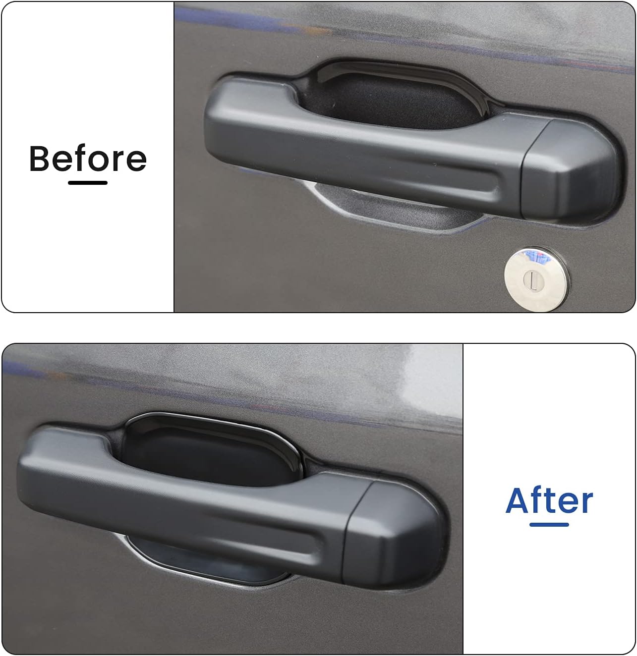 Exterior Accessories Door Handle Bowl Trims for 2018-2020 Jeep Wrangler JL JLU, Black, 5PCs