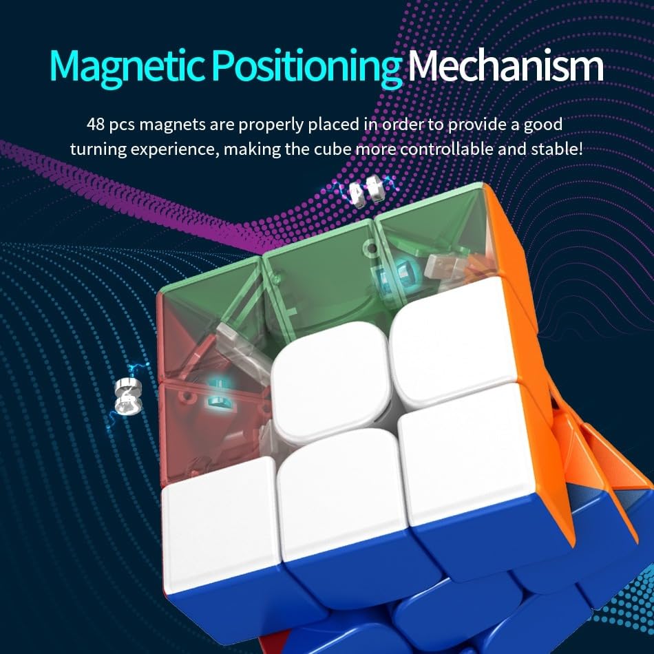 Image of Hawkister MoYu RS3 M 2021 3x3 MagLev Speed Cube | World's First Magnetic Levitation 3x3x3 | Professional Stickerless Magnetic Speedcube with 9-Setting Dual Adjustment System, 56mm High-Performance