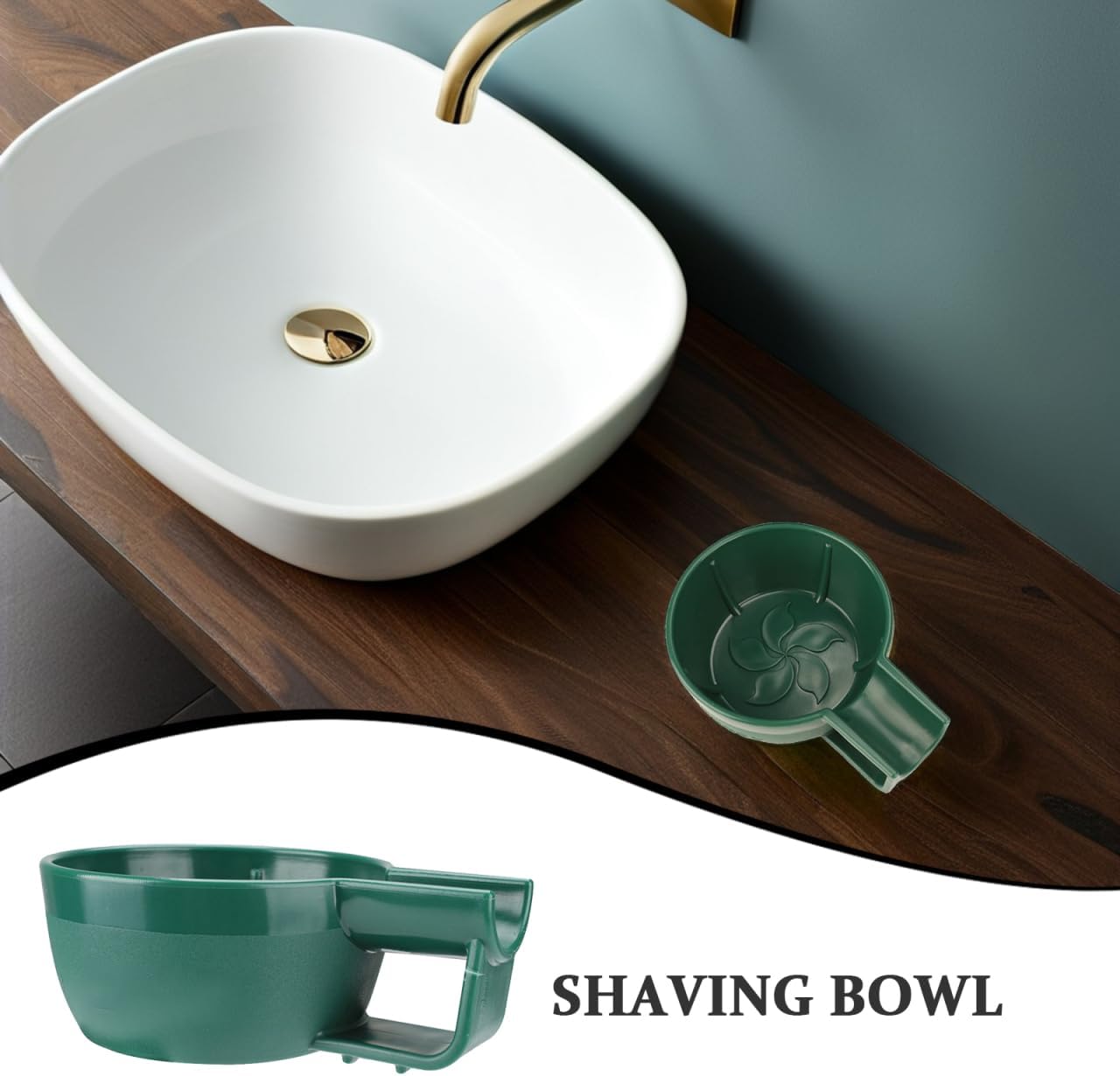 Shaving Bowl for Men - Deep Plastic Shave Soap Bowl with Large Wide Mouth and Anti-Slip Base for Rich Lather at Home Dorm or Barber 6.29 X 4.72 X 2.36 Inches