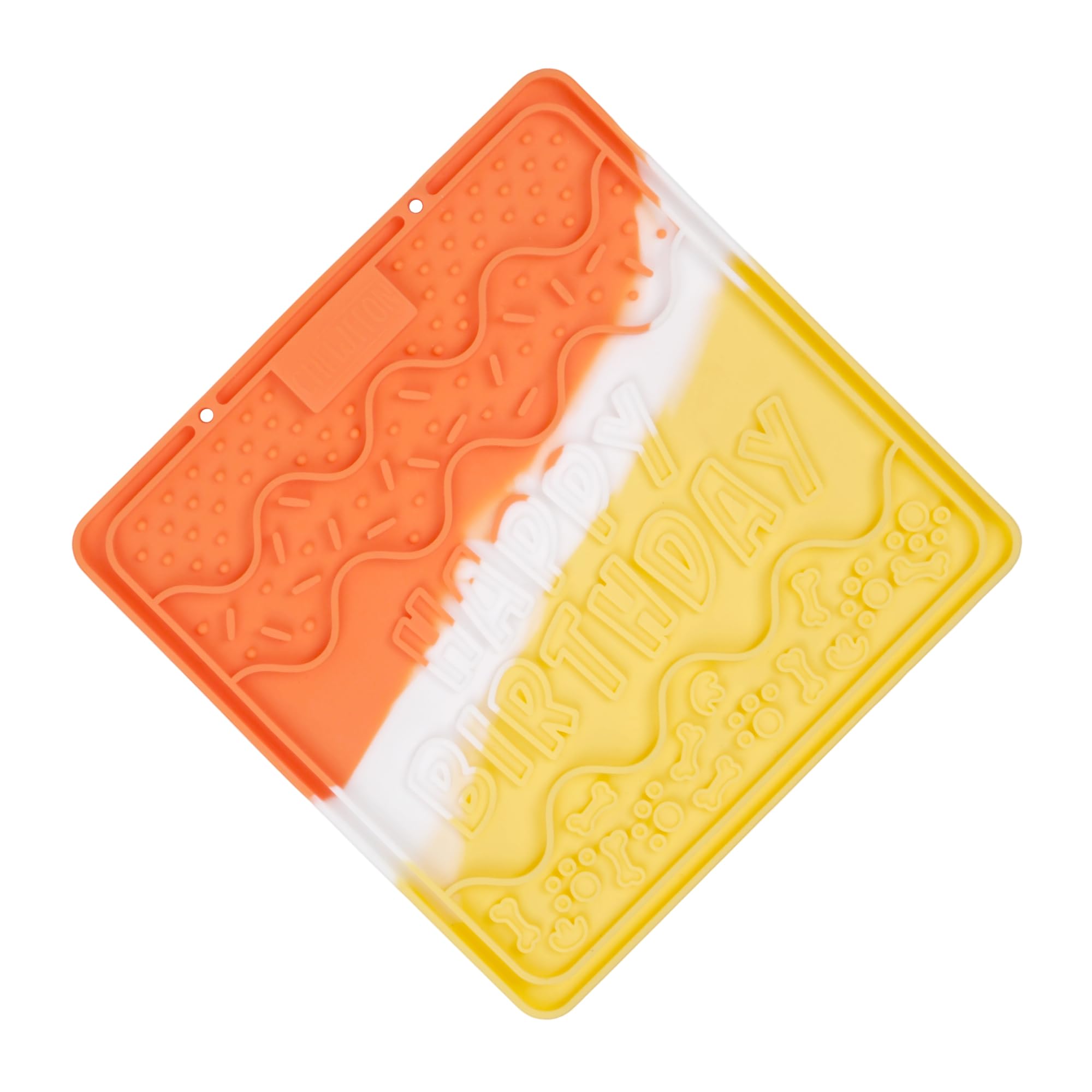 CHEWFFON Silicone Lick Mat for Dogs and Cats, Orange and Yellow