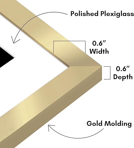 Vista 401 de Americanflat Portarretratos de 8 x 12 pulgadas con plexiglás pulido, juego de 2 portarretratos de 6 x 8 pulgadas con paspartú o para fotos de 8 x 12